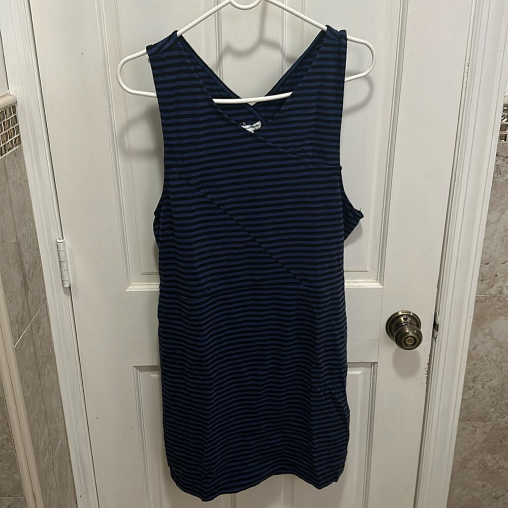 American Eagle Black and Blue Stripped Dress